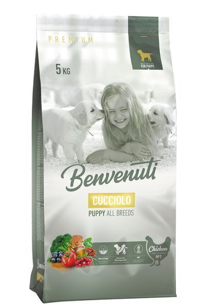 Корм для цуценят всіх порід Бенвенуті Benvenuti Cucciolo з куркою 1 кг (на вагу) 27418-1 фото