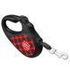 Повідець-рулетка для собак WAUDOG R-leash, малюнок "Шотландка", M, до 25 кг, 5 м, світловідбивна стрічка чорний 8125-0098-01 фото 2