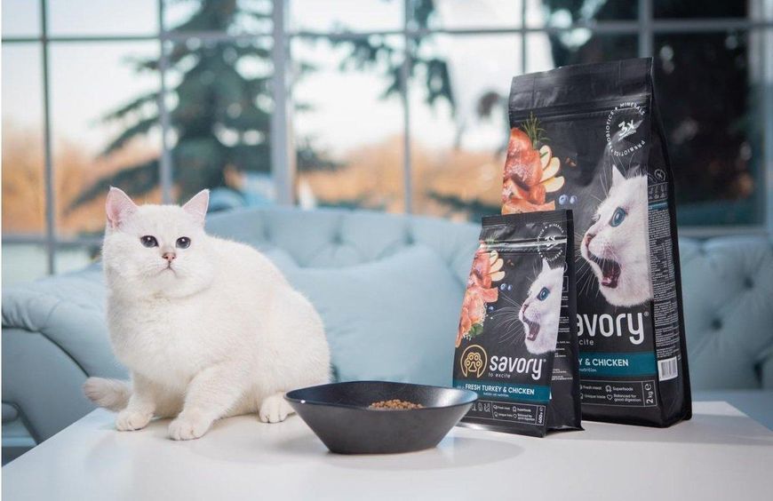 Сухий корм для кошенят Сейворі Savory зі свіжим м'ясом індички та курки, 8 кг 30150 фото