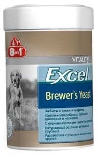 Пивні дріжджі 8 in 1 Excel Brewers Yeast для кішок і собак 780 таблеток (для шкіри і шерсті) 404123 фото