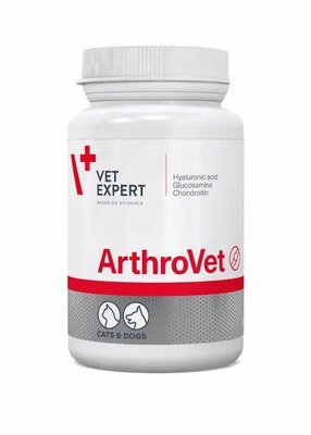 Кормова добавка VetExpert ArthroVet (Артровет) при захворюваннях хрящів і суглобів для собак і кішок 90 таблеток 58228 фото