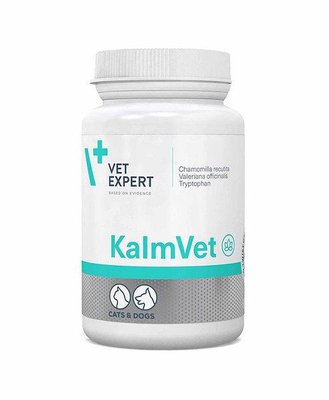 Кормова добавка KalmVet (КалмВет) заспокійливий препарат для собак і кішок, 60 капсул (Термін до 10.2024 р.) 58709 фото