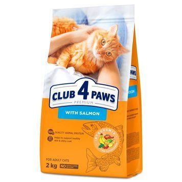 Повнораціонний сухий корм для дорослих кішок CLUB 4 PAWS (Клуб 4 Лапи) Преміум з лососем, 2 кг 4820269144736 фото