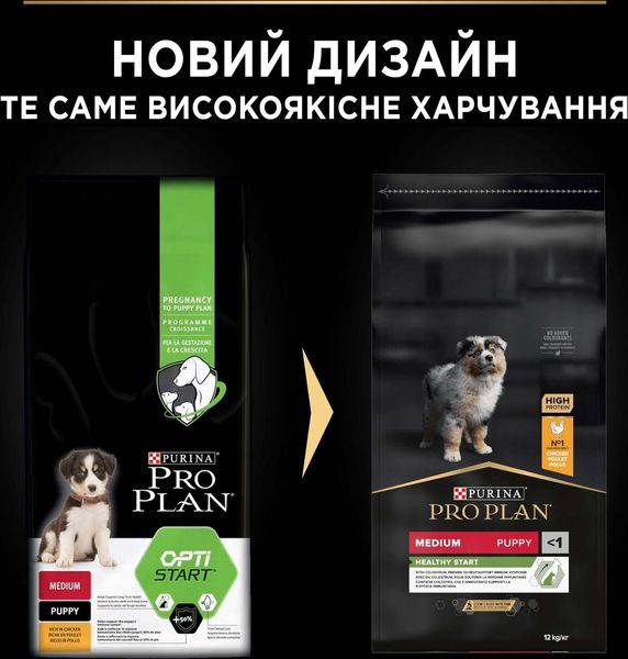 Сухий корм Purina Pro Plan Puppy Medium Optistart для щенят середніх порід з куркою 12 кг п16935 фото