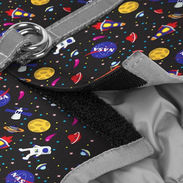 Шлея для собак м'яка WAUDOG Clothes з QR-паспортом, малюнок "NASA", S1, В 40-45 см, C 29-31 см 2920 фото