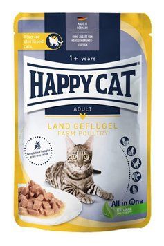 Вологий корм Happy Cat (Хепі Кет) Culinary Land-Geflugel з птицею для кішок (шматочки в соусі), 85 г 1005194 фото