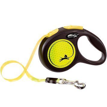 Повідець-рулетка Flexi New Neon М стрічка 5м/25 кг (Жовтий) В31704 фото