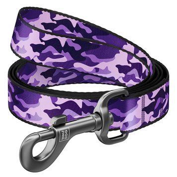 Поводок для собак нейлоновый WAUDOG Nylon, рисунок "Фиолетовый камо", Ш 25 мм, Дл 122 см 4887 фото