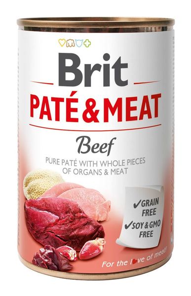 Влажный корм для собак Брит Brit Pate & Meat со вкусом говядины 400 г 100858/100072/0274 фото