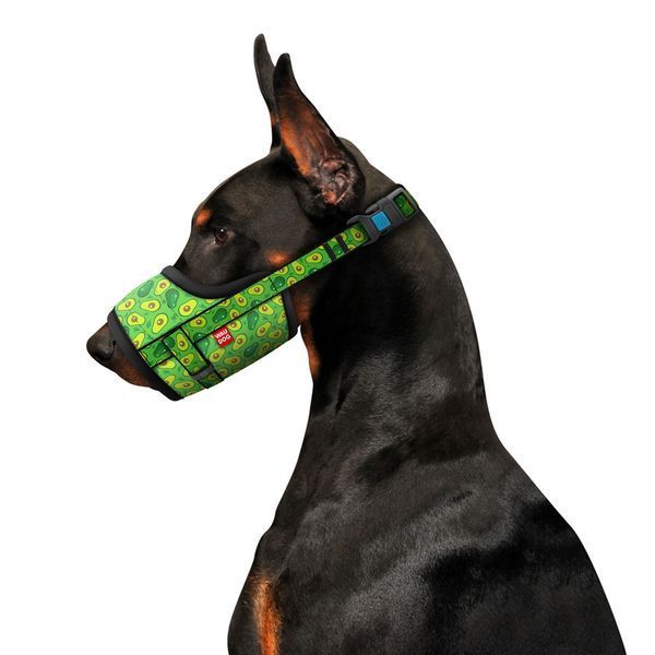 Намордник для собак WAUDOG Nylon, малюнок "Авокадо", пластиковий фастекс, розмір No2, О 19-26 см 5367 фото