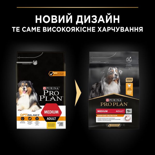 Purina Pro Plan Dog Medium Adult с комплексом Optibalance 14кг- для собак средних пород c курицей 16462 фото