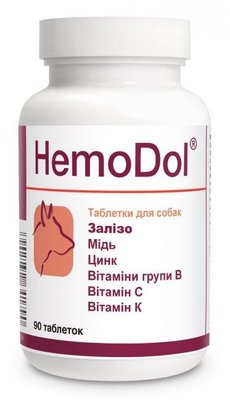 HemoDol (Гемодол) добавка для нормалізації фізіологічного балансу крові собак 90 таблеток, Дольфос 5996-90 фото