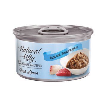 Влажный корм Natural Kitty Meat Lover Tuna And Bream In Gravy дополнительный корм для кошек тунец с лещом в соусе, 70 г вNKT240302 фото