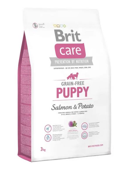 Сухий корм для цуценят Бріт Brit Care GF Puppy Salmon & Potato 3 кг 132719/0061 фото