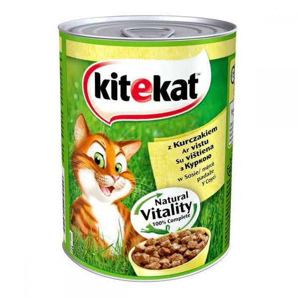 Kitekat Natural Vitality Консервы для кошек с курицей в соусе, 400 г 017025 фото