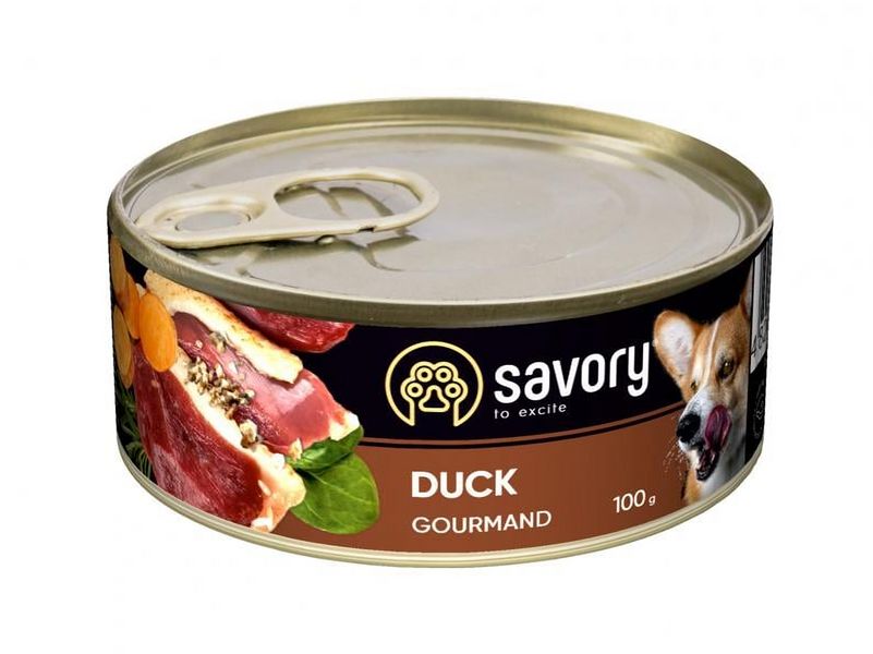 Консервы для собак Сейвори Savory Dog Gourmand с уткой, 100 г 30457 фото