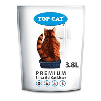 Силикагелевый наповнювач TOP CAT Premium 3,8 літра для котячого туалету 28070 фото