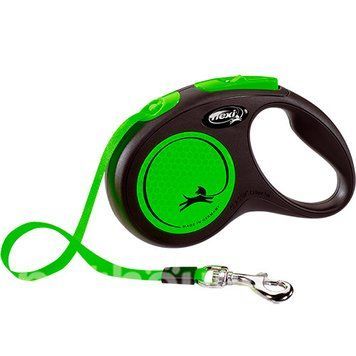 Повідець-рулетка Flexi New Neon М стрічка 5м/25 кг (Зелений) В31902 фото