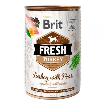 Вологий корм для собак Brit Fresh з індичкою та горошком 400 г 100157/3879 фото