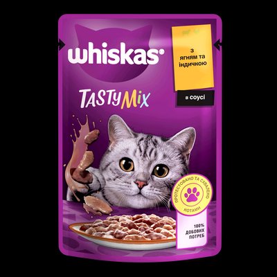 Whiskas® Tasty Mix З ягням та індичкою в соусі 85г 39445 фото