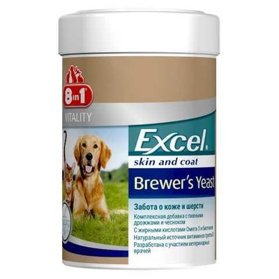 Пивні дріжджі 8in1 Excel Brewers Yeast для кішок і собак 140 таблеток (для шкіри і шерсті) 901625 фото