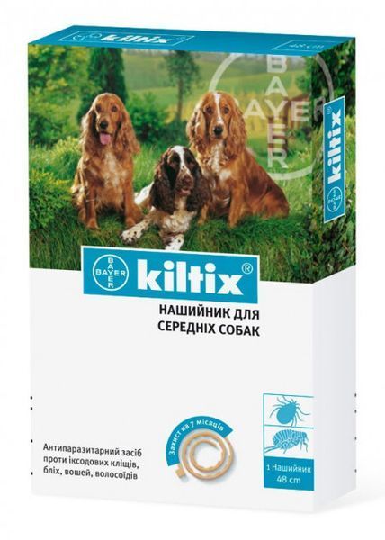Килтикс ошейник от блох и клещей для средних пород собак 48 см Elanco 8005 фото