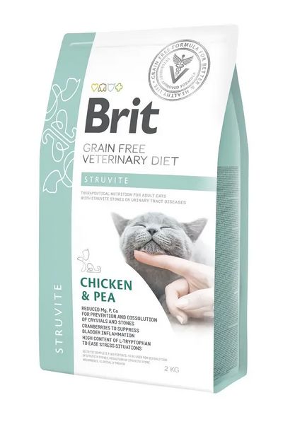 Лечебный корм Брит Brit GF Veterinary Diet Cat Struvite для кошек при мочекаменной болезни, 2 кг 528271 фото