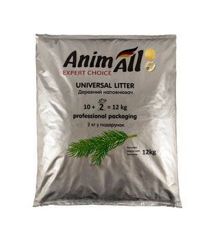 Наполнитель AnimALL древесный для кошек 12 кг (10 кг + 2 кг у подарунок) 111232 фото