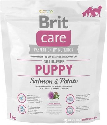 Сухий корм для цуценят Brit Care GF Puppy Salmon & Potato 1 кг 132720/0078 фото