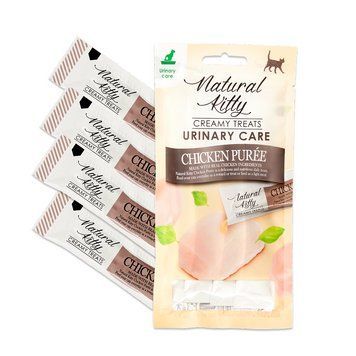 Крем-снек для кішок Natural Kitty Fuctional Treat Chicken Puree Urinary Care куряче пюре (догляд за сечовивідними шляхами) 4 х12 г вSNK24016 фото