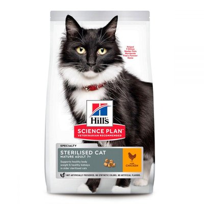 Hill's Science Plan Sterilised Cat Mature Adult 7+ Сухой корм для стерилизованных кошек 7 лет и старше, 3 кг 604134 фото