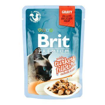 Brit Premium with Turkey Fillets in Gravy for Adult Cats (пауч) Консервы для кошек Кусочки из филе индейки в 518531 фото