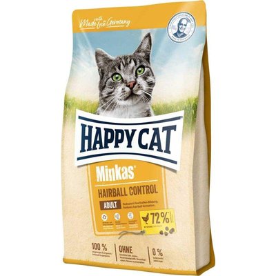 Сухой корм Happy Cat Minkas Hairball Control для взрослых кошек с птицей, 4 кг В70417 фото