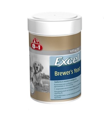 Пивні дріжджі 8 in 1 Excel Brewers Yeast для кішок і собак таблетки 1430 шт 901627 фото
