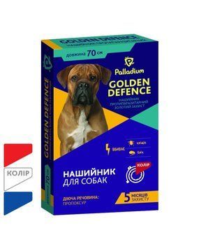 Ошейник Golden Defence от блох и клещей для собак (70 см), синий 901363 фото