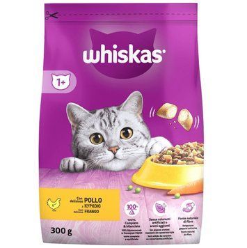 Сухой корм Whiskas (Вискас) для взрослых кошек с курицей, 300 г 450215 фото