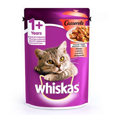 Whiskas Casserole Консерви для кішок з яловичиною в желе / 85 гр 901825 фото