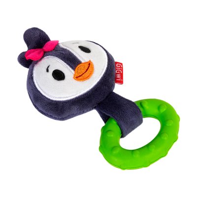 Іграшка для собак Пінгвін із пискавкою GiGwi Suppa Puppa, текстиль/гума, 15 см 75003 фото