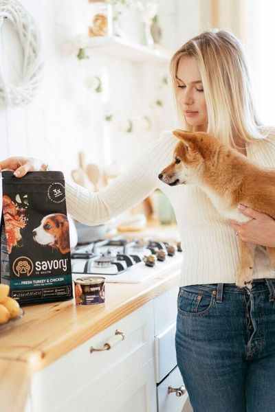 Сейворі Savory Puppy rich in Fresh Turkey & Chicken сухий корм для щенят (індичка та курка), 1 кг 30280 фото