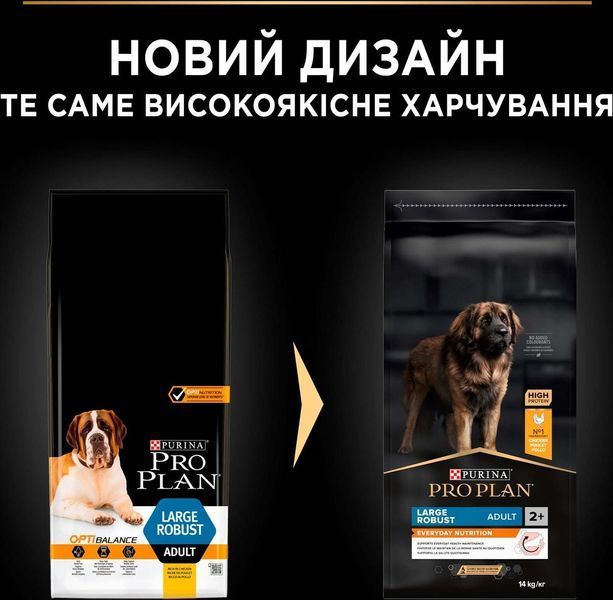 Сухий корм для дорослих собак великих порід Purina Pro Plan Large Robust Everyday Nutrion з куркою 14 кг п100100 фото