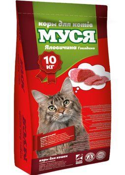 Корм для кошек Муся 10 кг со вкусом говядины 18322 фото