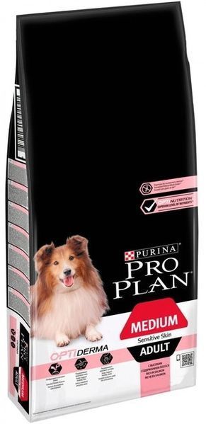 Сухой корм Purina Pro Plan Medium Sensitive с лососем для средних пород подверженных аллергии 14 кг п100101 фото