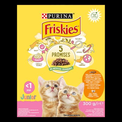 Сухий корм Junior Friskies Фріскіс для кошенят з куркою молоком овочами 300 г п100003 фото