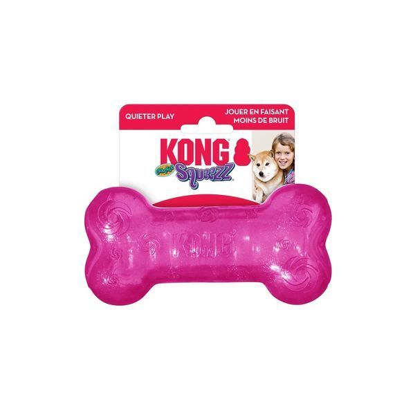 Игрушка для собак средних пород Конг KONG Squeezz Crackle Bone хрустящая кость, размер М (в ассортименте) 23084 фото