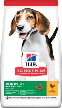 Сухий корм для цуценят середніх порід hill's Science Plan Puppy Medium з куркою (0,8 кг) 604266 фото