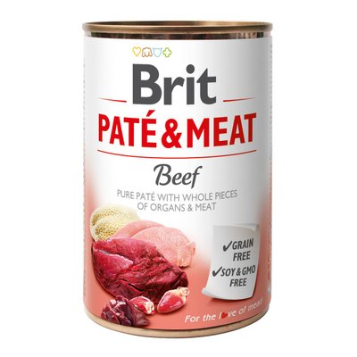 Вологий корм для собак Brit Pate & Meat зі смаком яловичини 400 г 100858/100072/0274 фото
