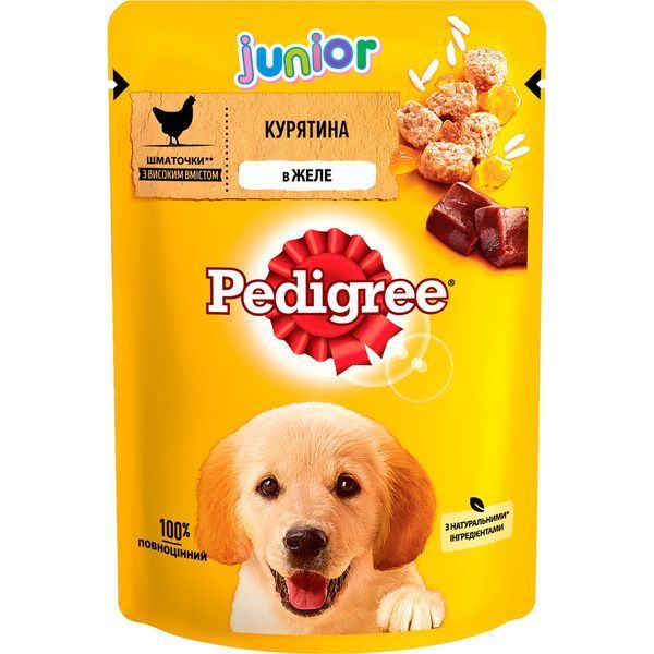 Pedigree (Педигри) влажный корм для щенков с курицей в желе 100 г (блок 24 шт) 167227 фото