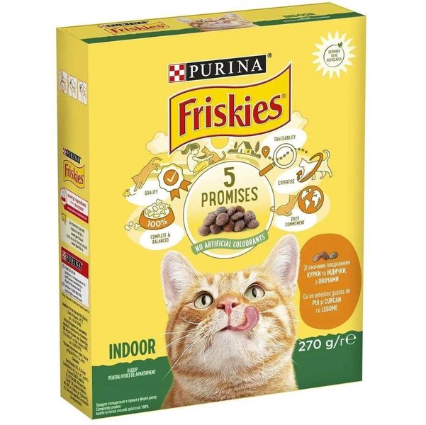 Сухой корм Фрискис Friskies Indoor для домашних кошек 270 г п100004 фото