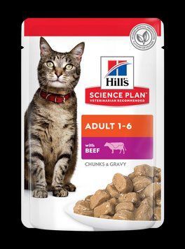 Пауч Hills Хиллс Science Plan Adult (говядина) влажный корм для взрослых кошек 85 г 603999 фото