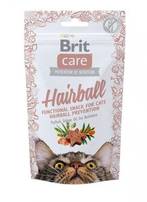 Ласощі Brit Care Hairball для запобігання утворенню шерстяних грудочок у котів з качкою 50 г 111265/1395 фото